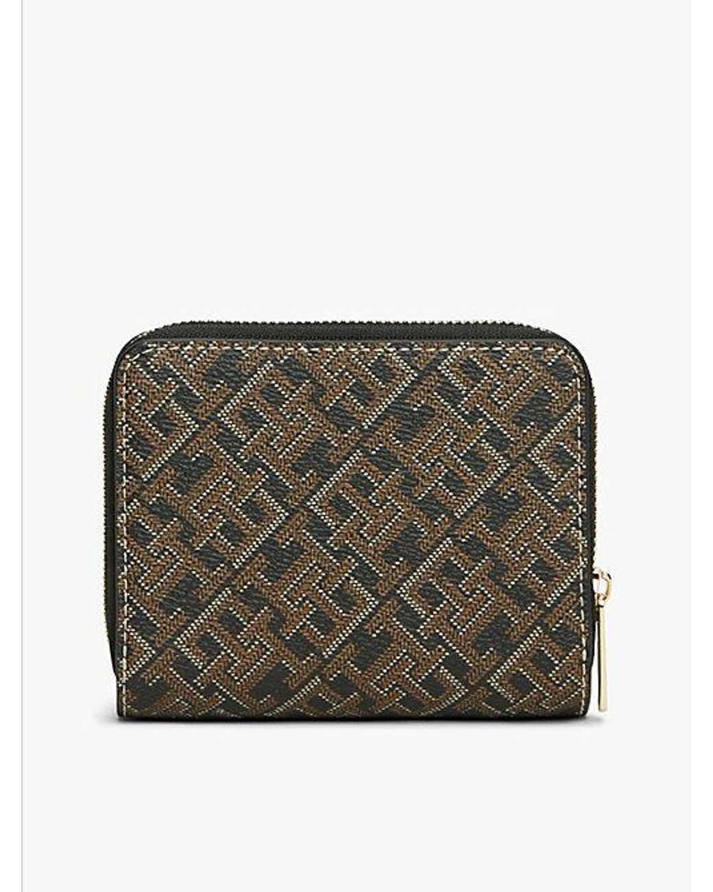 Tommy Hilfiger Brown Hilfiger Icon Print Zip Around Wallet