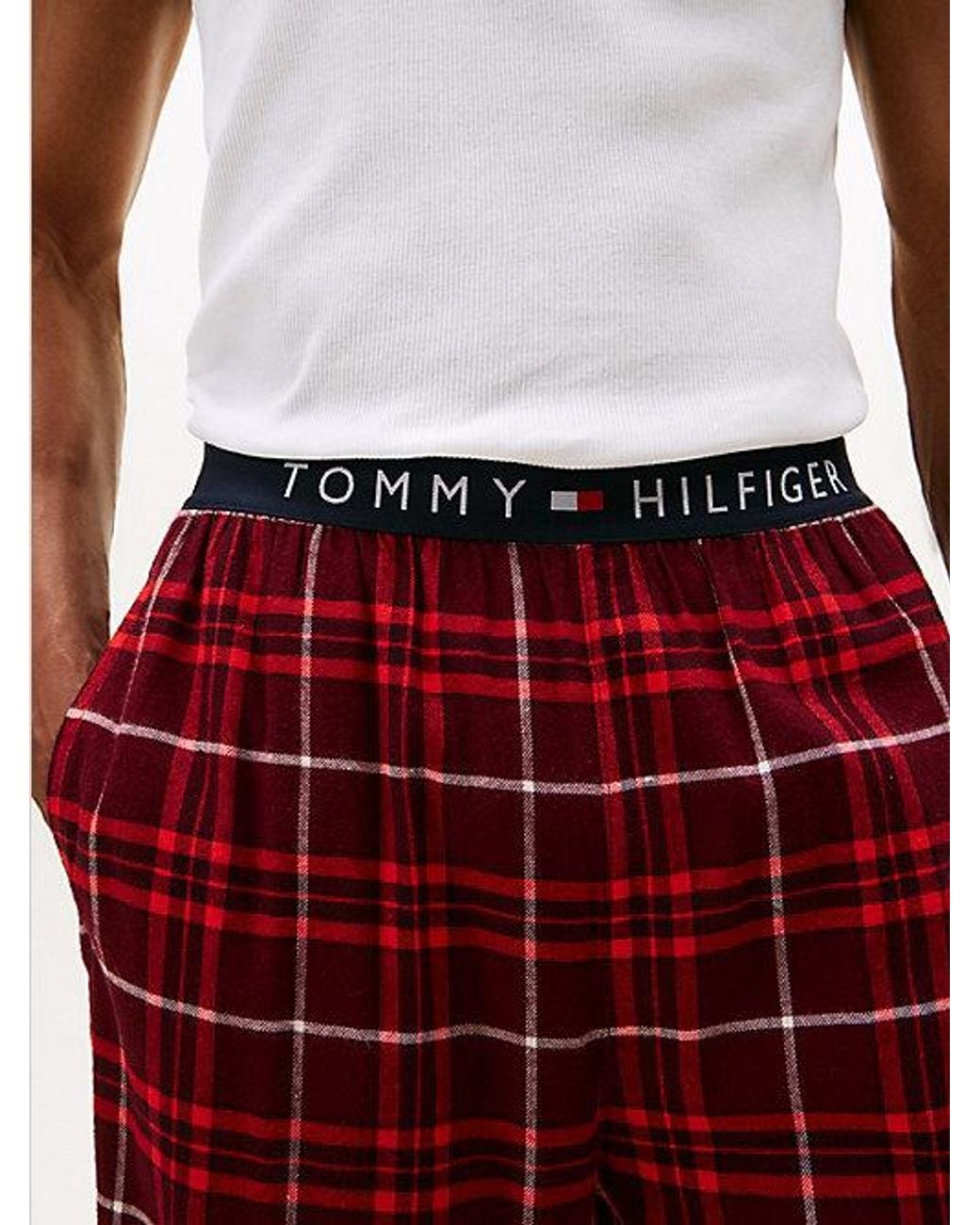Tommy Hilfiger Red Th Original Flannel Pyjama Bottoms for men