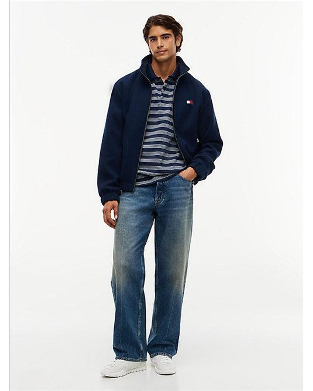 Tommy Hilfiger Blue Tommy Jeans Jaimie Loose Straight Faded Whiskered Jeans for men