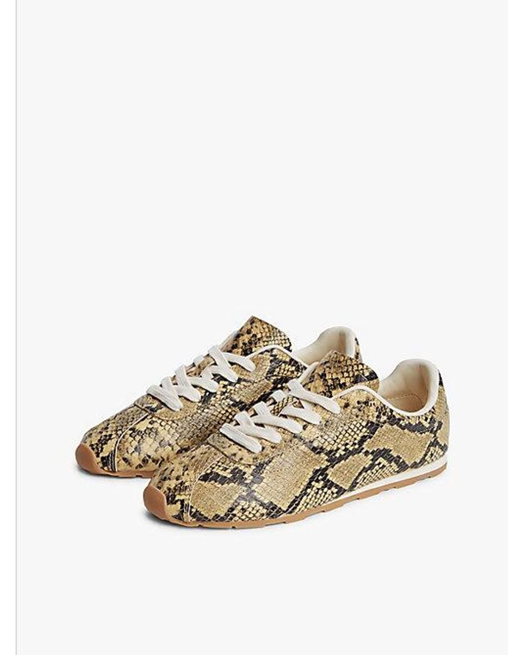 Tommy Hilfiger Black Snake Print Leather Trainers