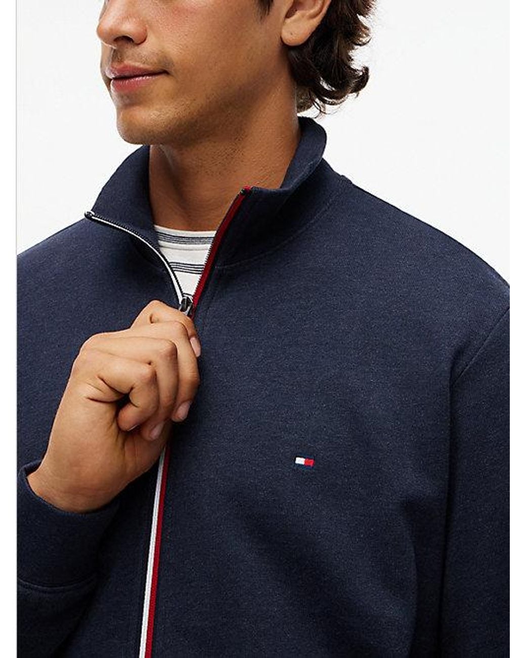 Tommy Hilfiger Blue Global Stripe Terry Track Jacket for men