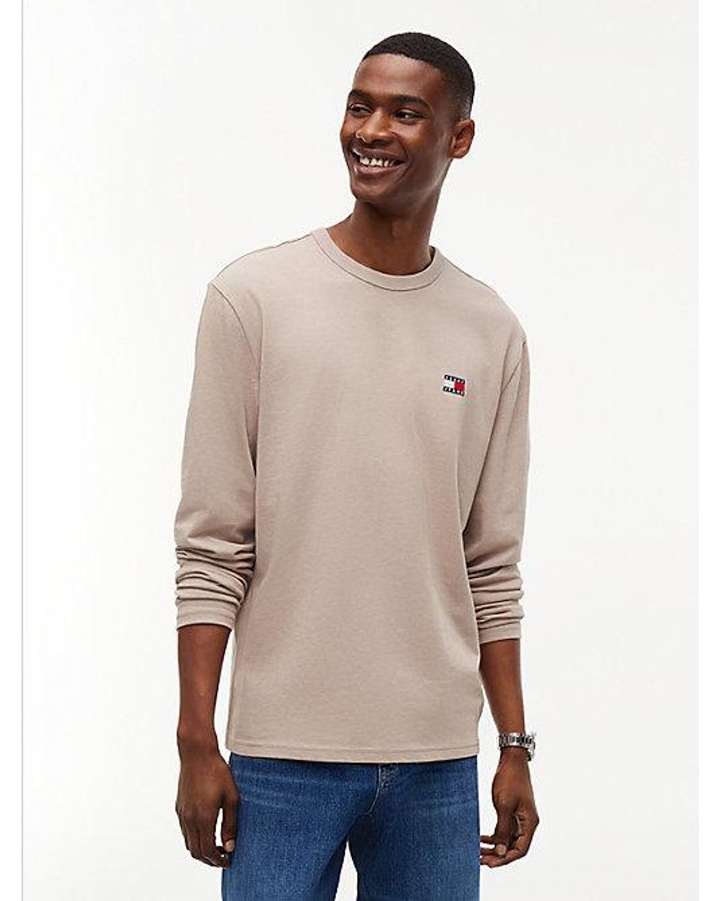Tommy Hilfiger Natural Badge Jersey Long Sleeve T-Shirt for men