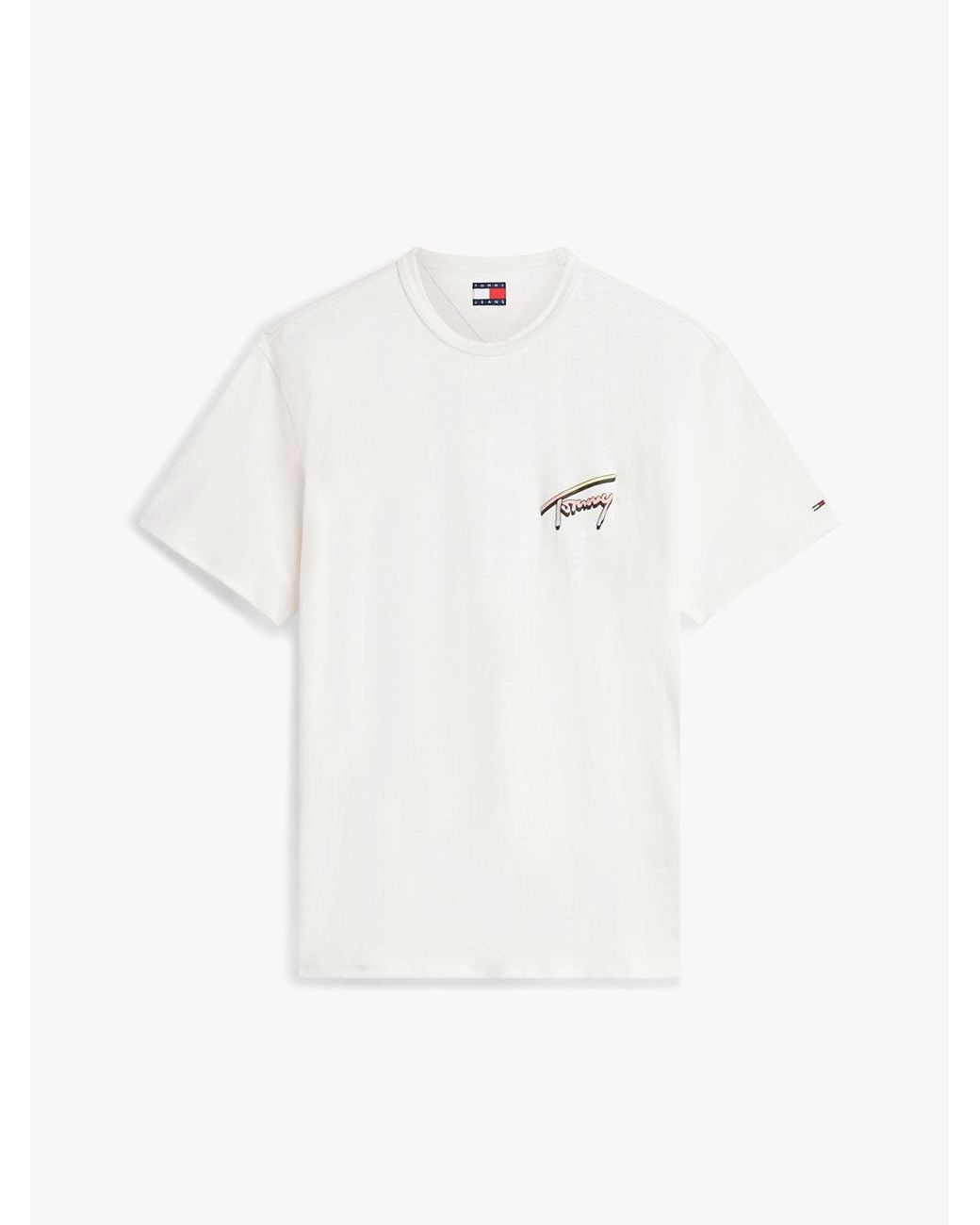 Tommy Hilfiger White Back Graphic Textured Relaxed T-Shirt for men