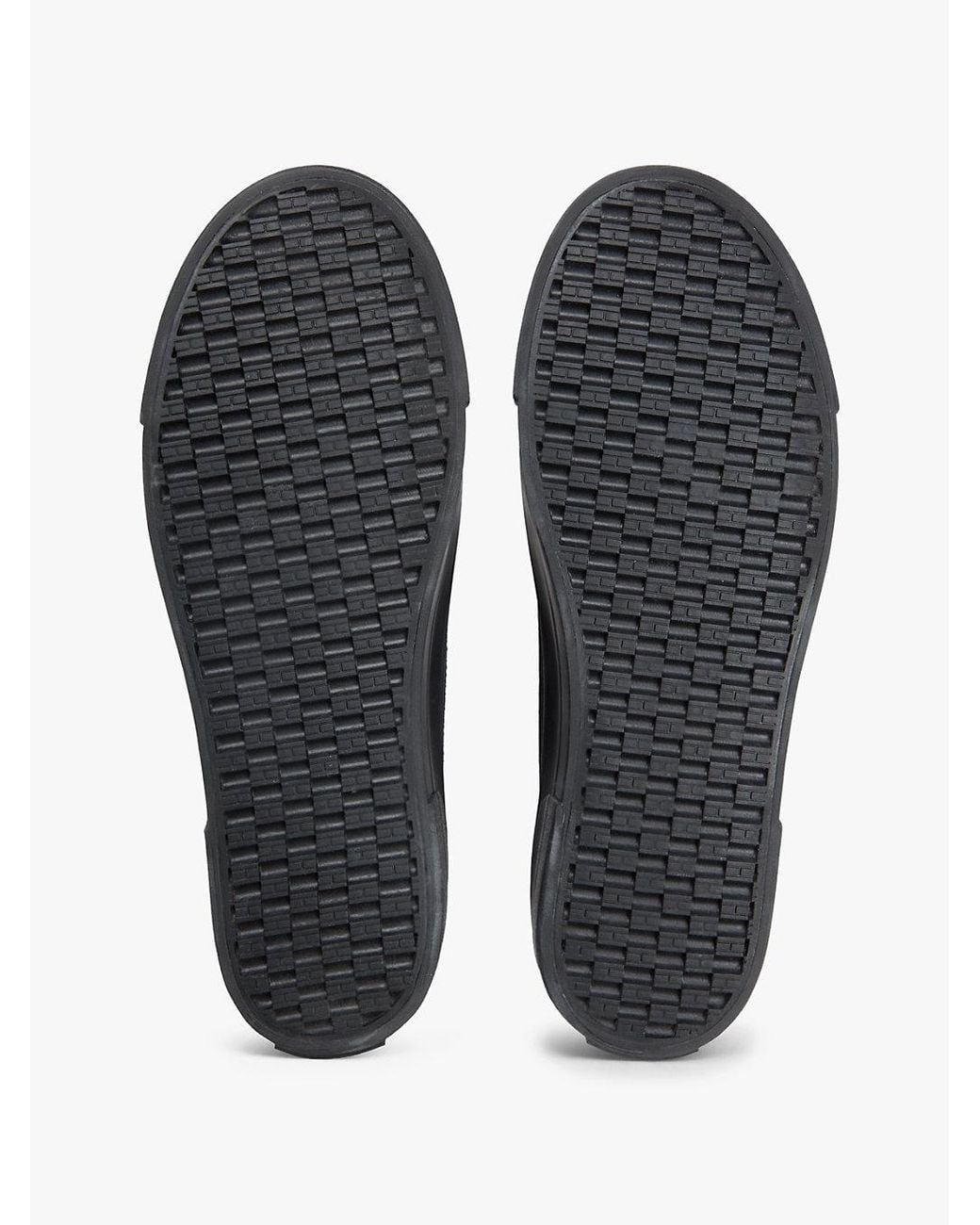 Tommy Hilfiger Black Metallic Logo Canvas Platform Trainers