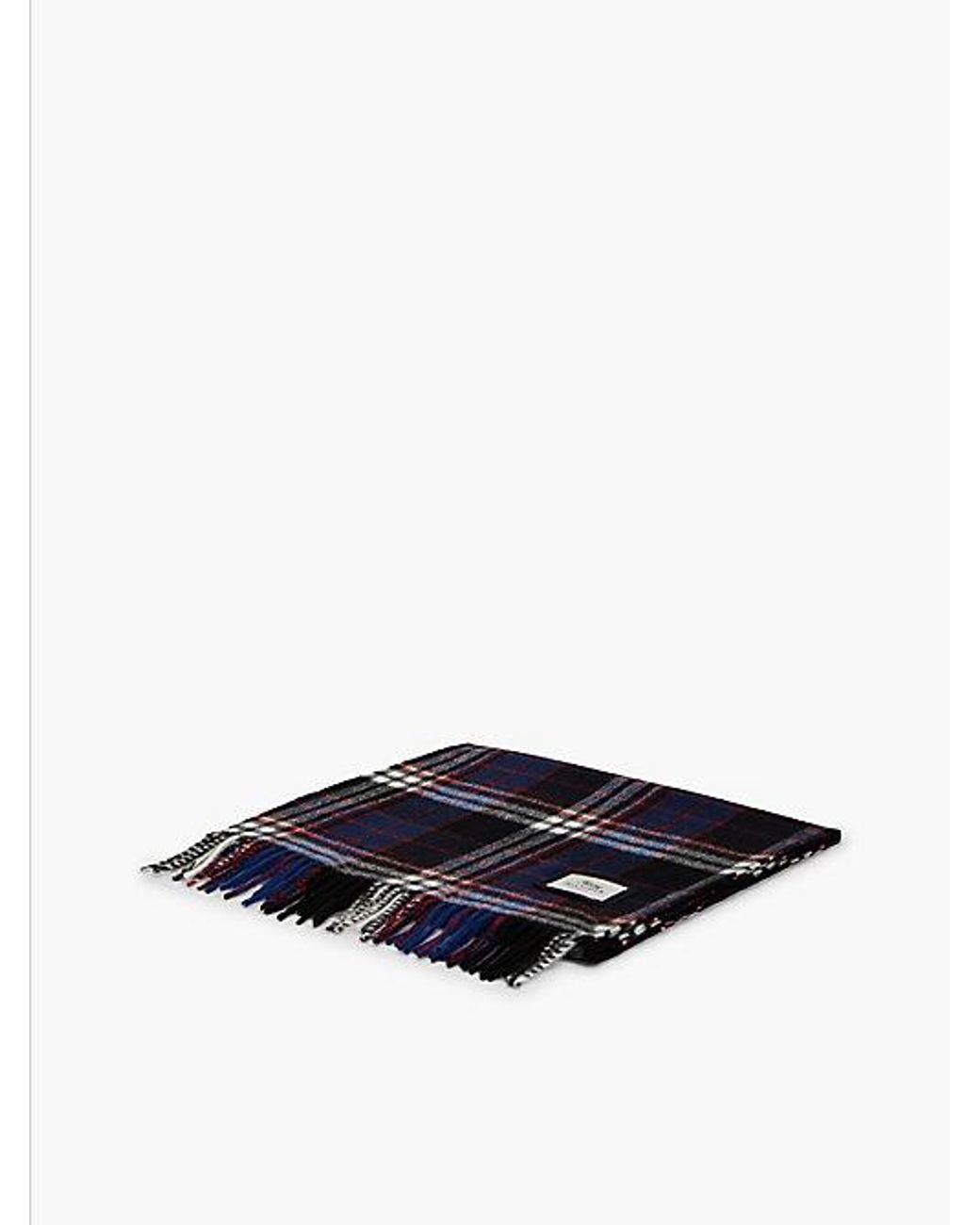 Tommy Hilfiger Blue Pure Wool Jacquard Check Scarf for men