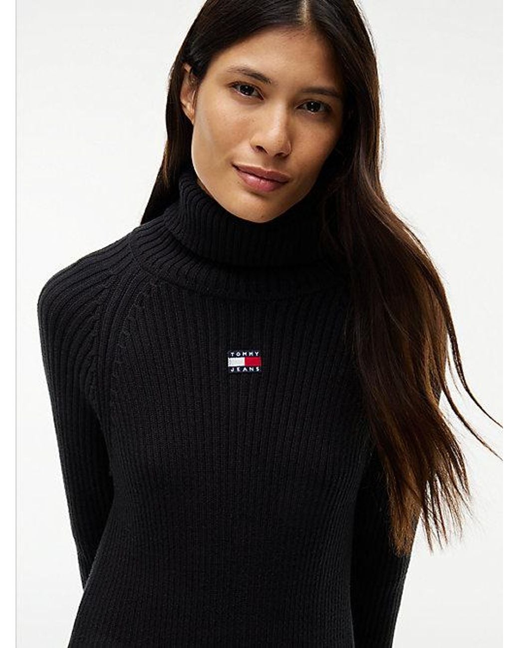 Tommy Hilfiger Black Tommy Jeans Tommy Badge Oversized Midi Jumper Dress