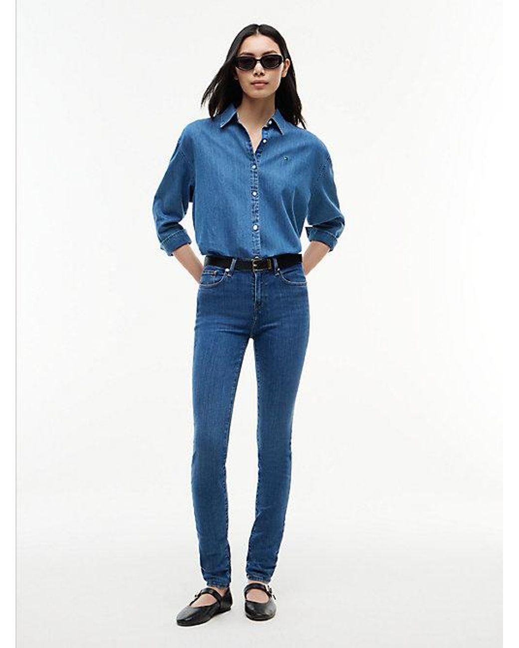 Tommy Hilfiger Blue Como Mid Rise Skinny Jeans