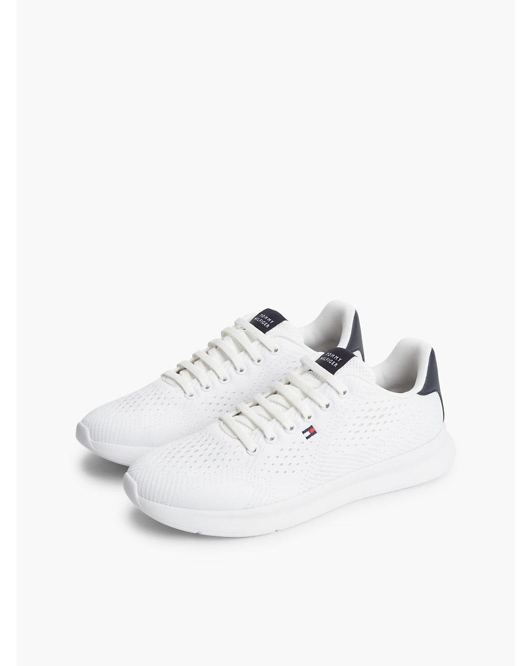 Tommy Hilfiger White Lightweight Jacquard Knit Trainers for men