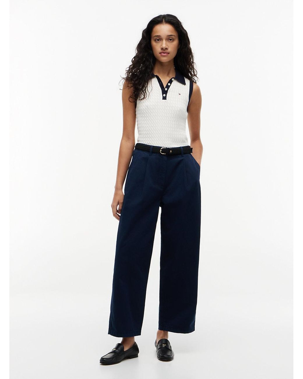 Tommy Hilfiger Blue Washed Barrel Leg Chinos