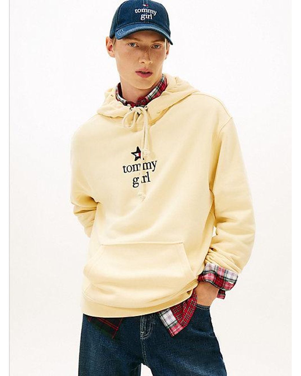 Tommy Hilfiger Natural Tommy Girl Logo Relaxed Fleece Hoody