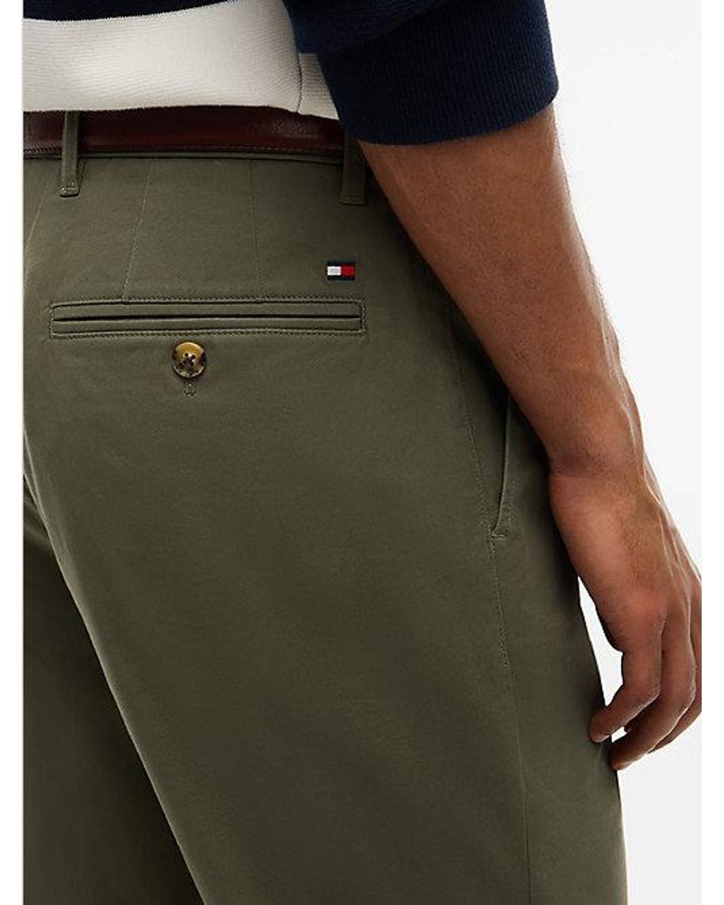 Tommy Hilfiger Green 1985 Denton Slim Straight Leg Chinos for men