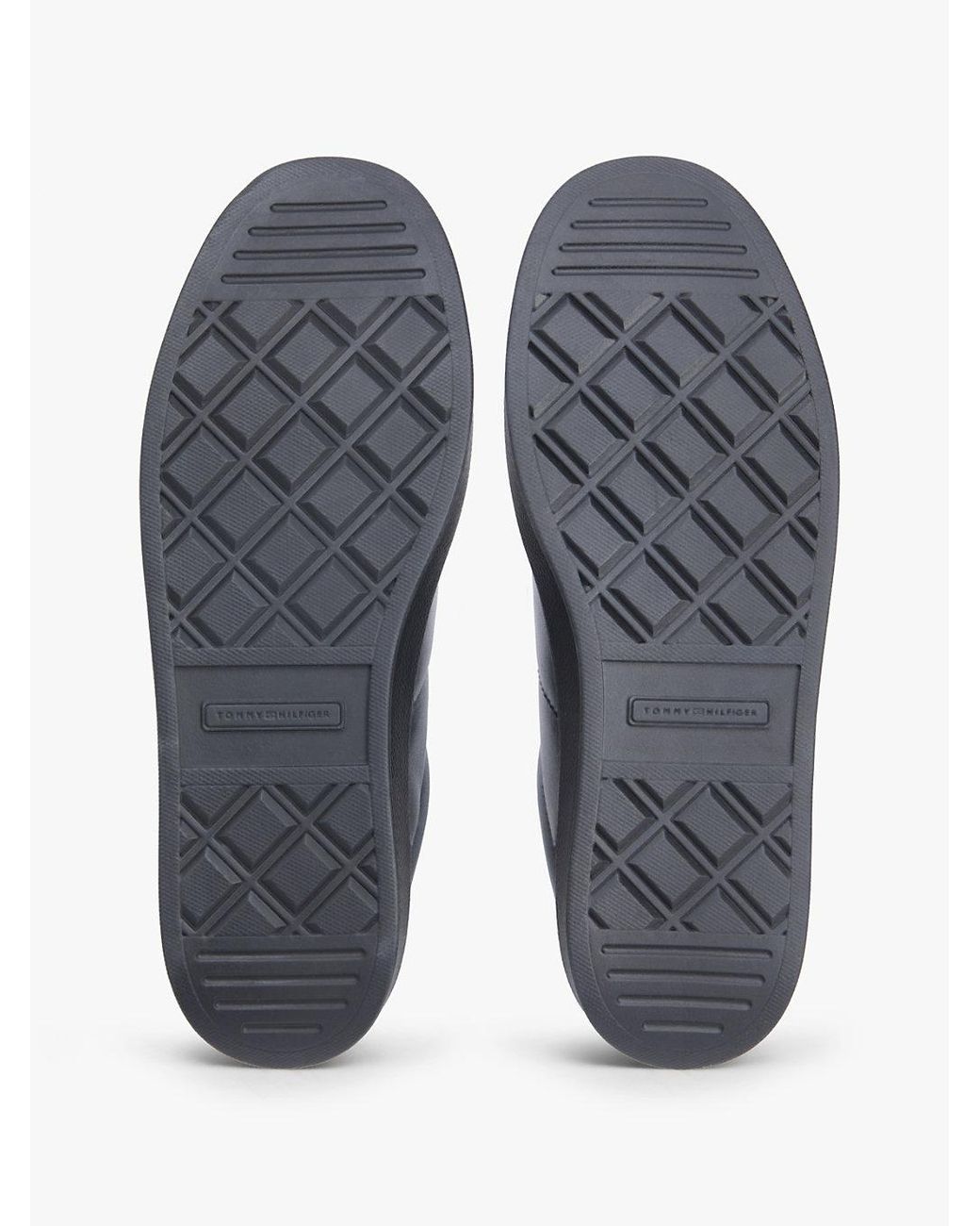 Tommy Hilfiger Blue Th Monogram Metallic Trainers With Leather