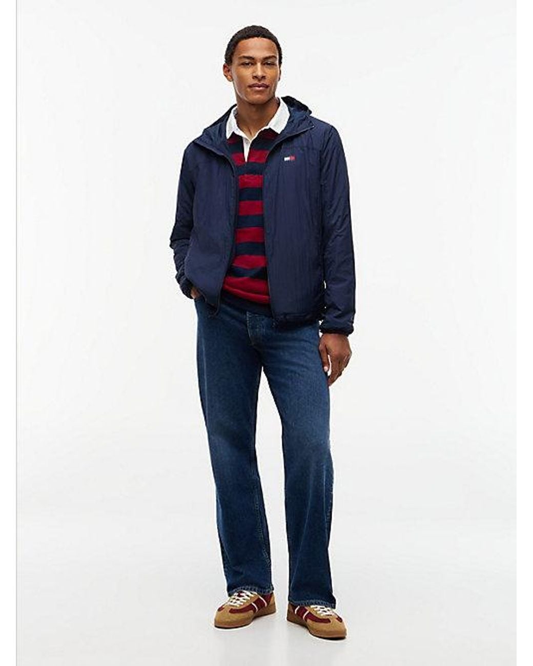 Tommy Hilfiger Blue Tommy Jeans Water Resistant Ripstop Relaxed Chicago Windbreaker for men