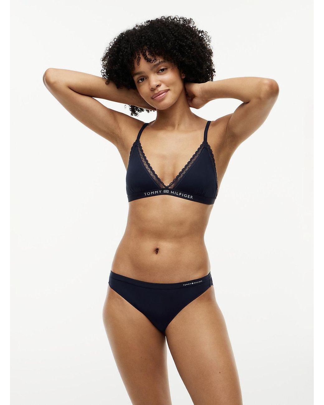 Tommy Hilfiger Blue Logo Waistband Lace Briefs