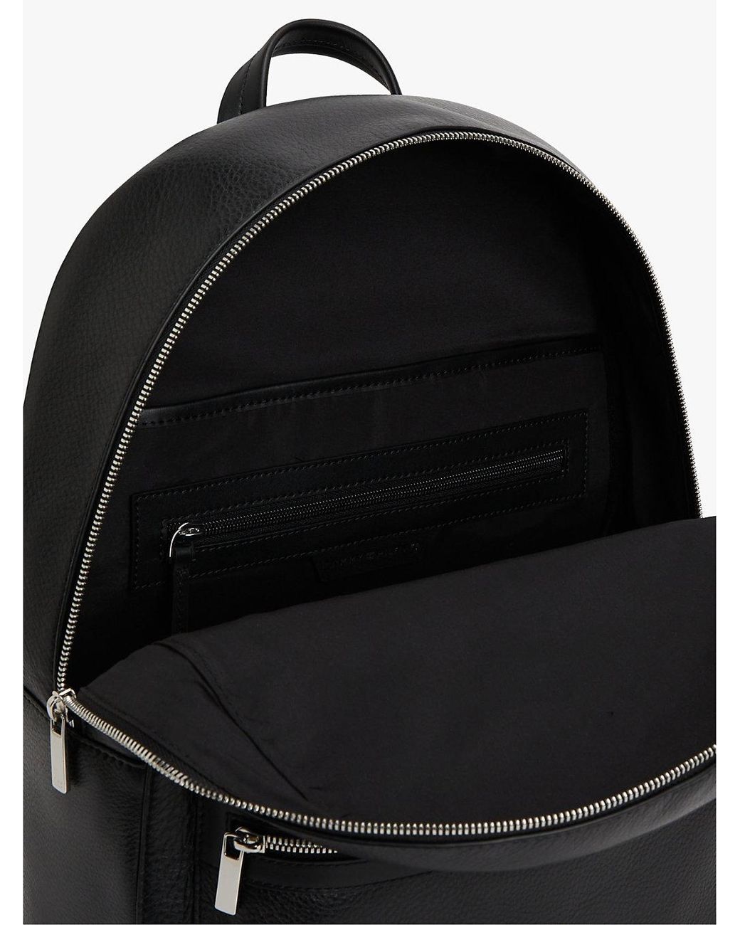 Tommy Hilfiger Black Th Business Premium Leather Dome Backpack for men