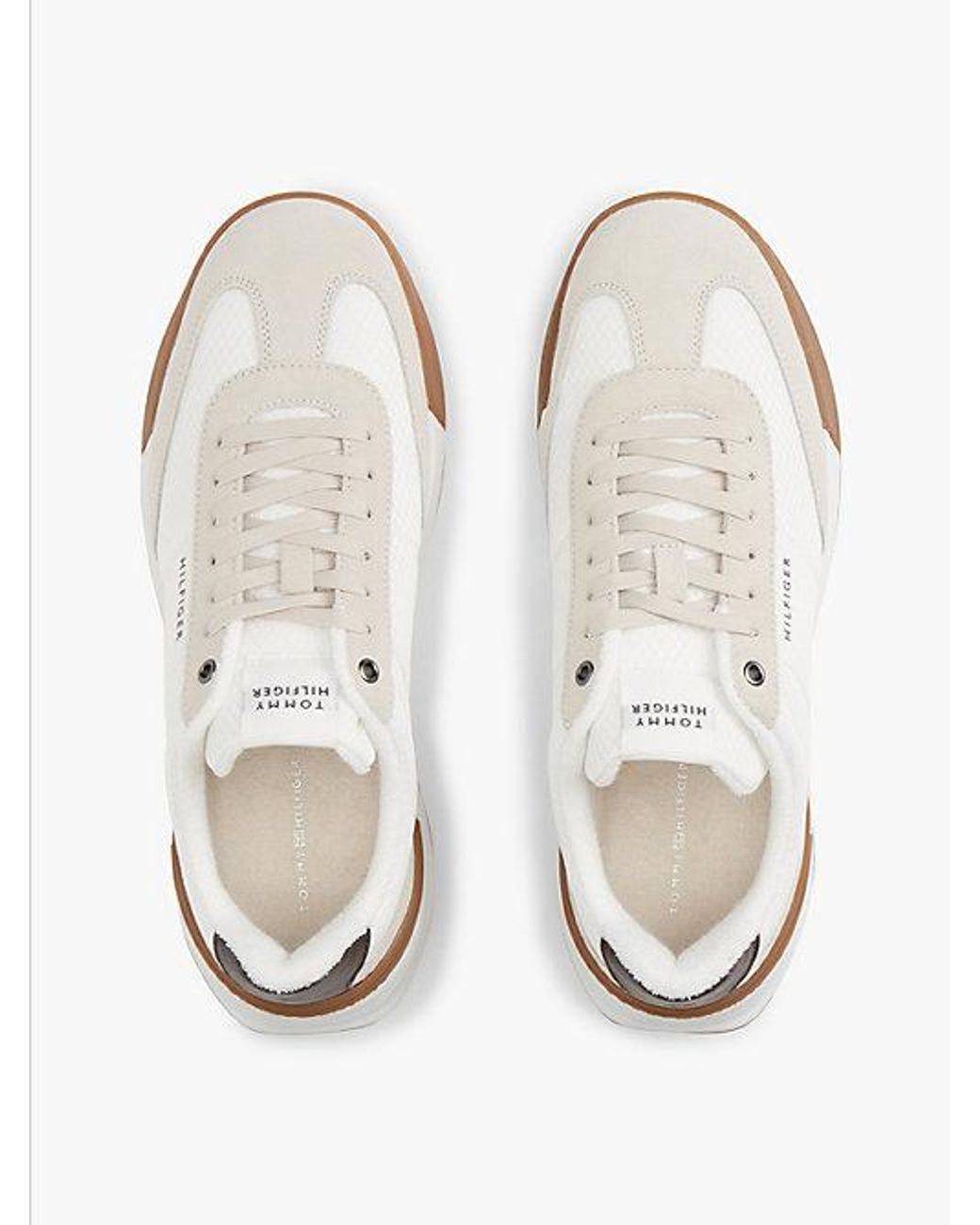 Tommy Hilfiger White Retro Mixed Texture Chunky Cleat Trainers for men