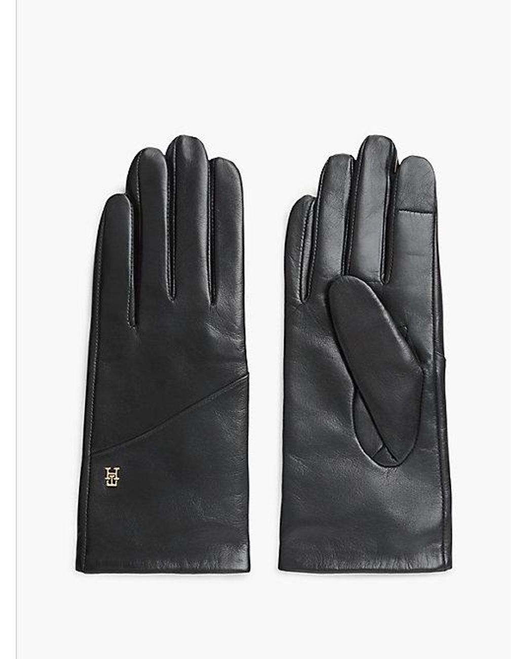 Tommy Hilfiger Black Chic Th Monogram Leather Gloves