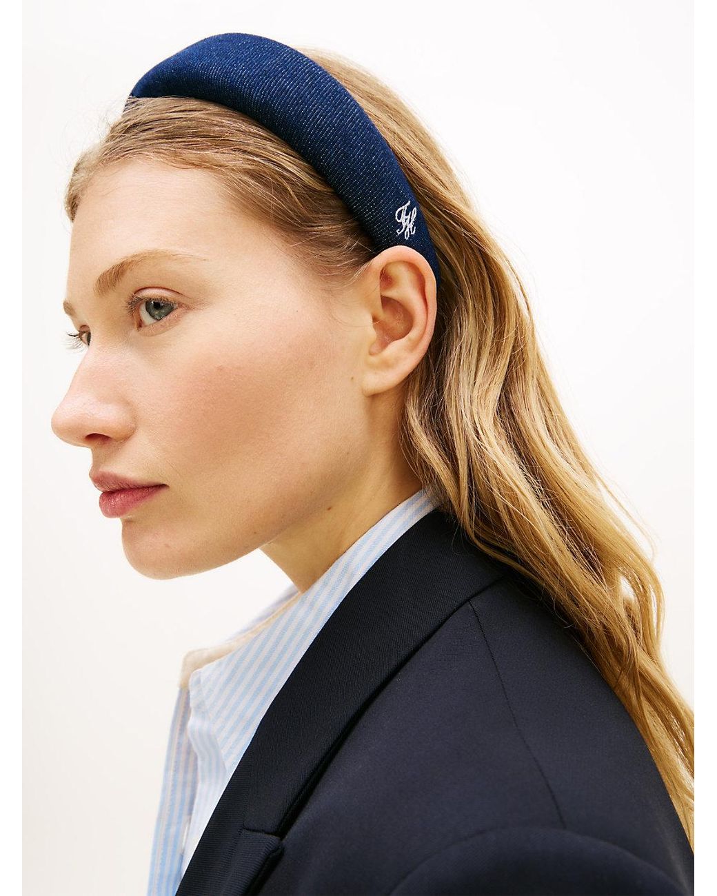 Tommy Hilfiger Blue Denim Logo Padded Headband