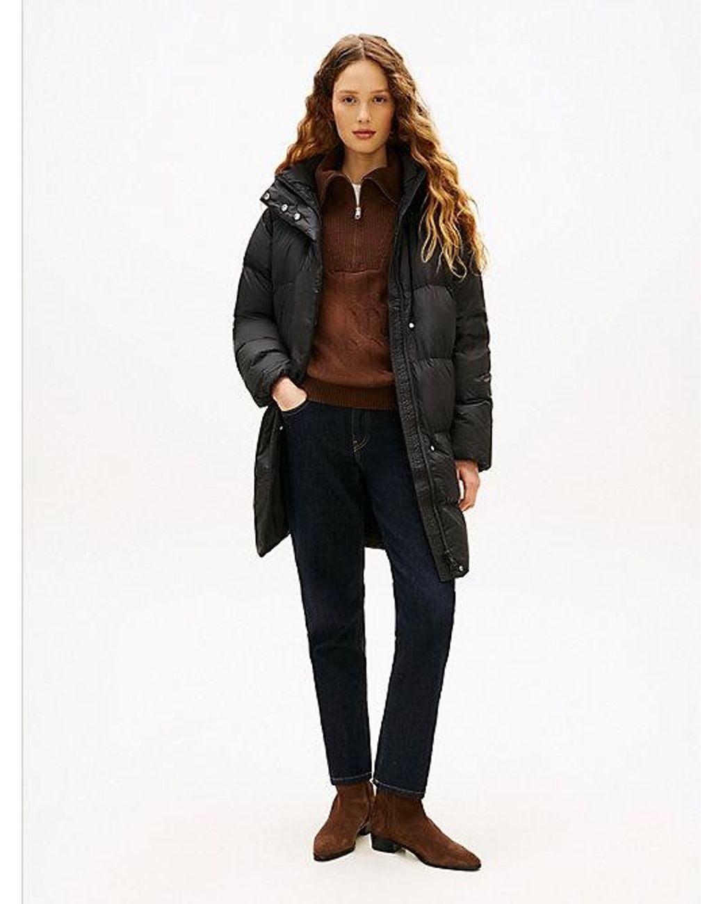 Tommy Hilfiger Black Water Repellent Down Hooded Coat