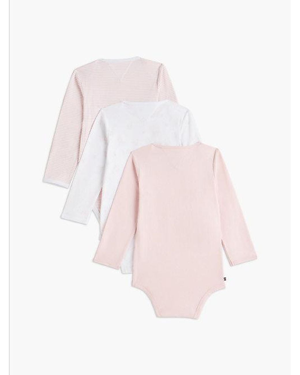 Tommy Hilfiger White 3 Pack Long Sleeve Bodysuits Gift Box