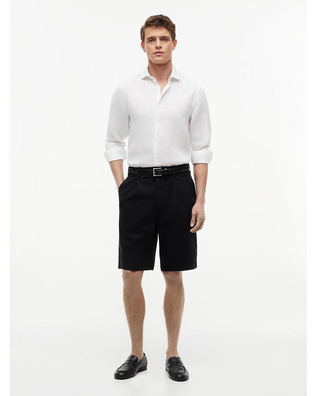 Tommy Hilfiger White Lightweight Paper Touch Regular Fit Chino Shorts for men