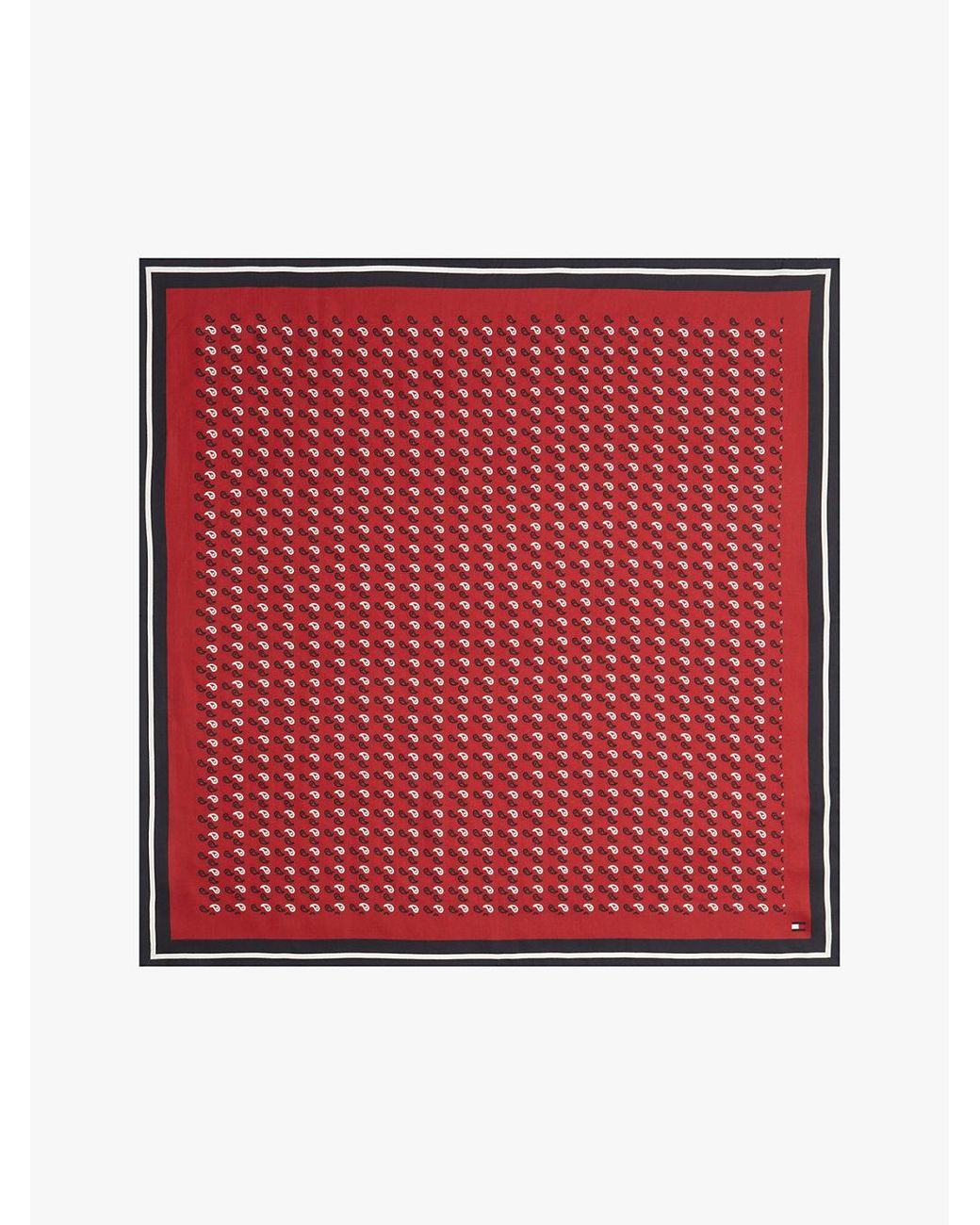 Tommy Hilfiger Red Smart Casual Silk Blend Print Square Scarf for men