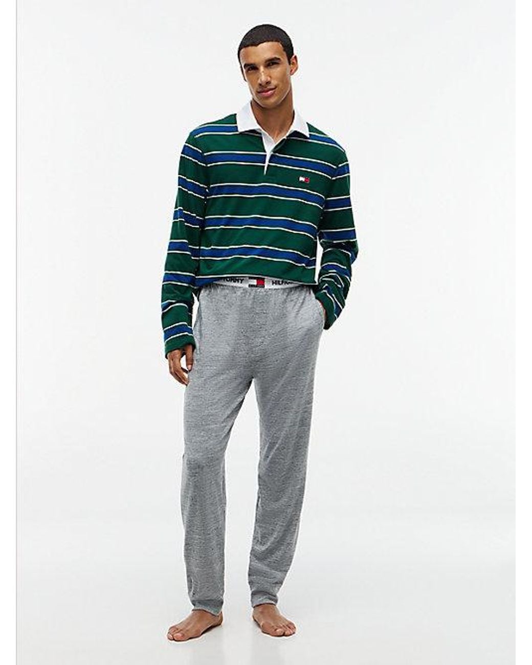 Tommy Hilfiger Blue Heritage Rugby Shirt Pyjama Set for men