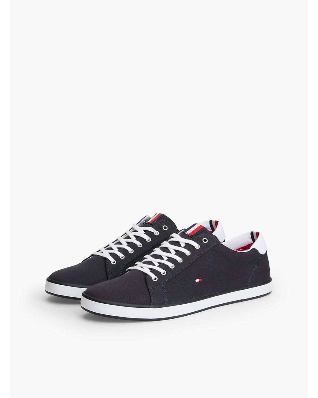 Tommy Hilfiger Blue Canvas Lace Up Trainers for men