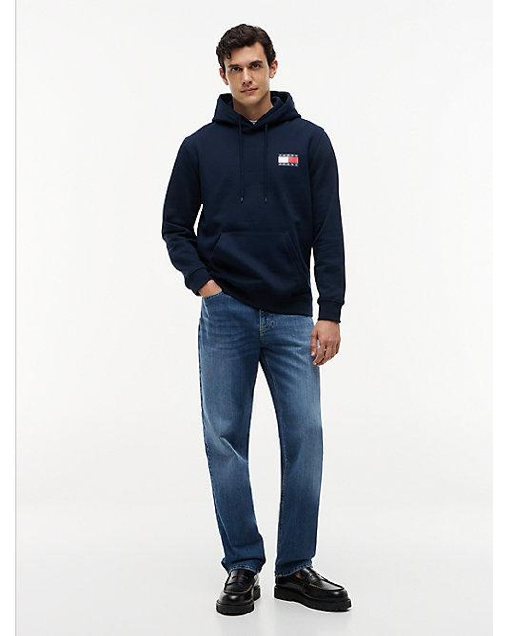 Tommy Hilfiger Blue Tommy Badge Terry Fleece Hoody for men