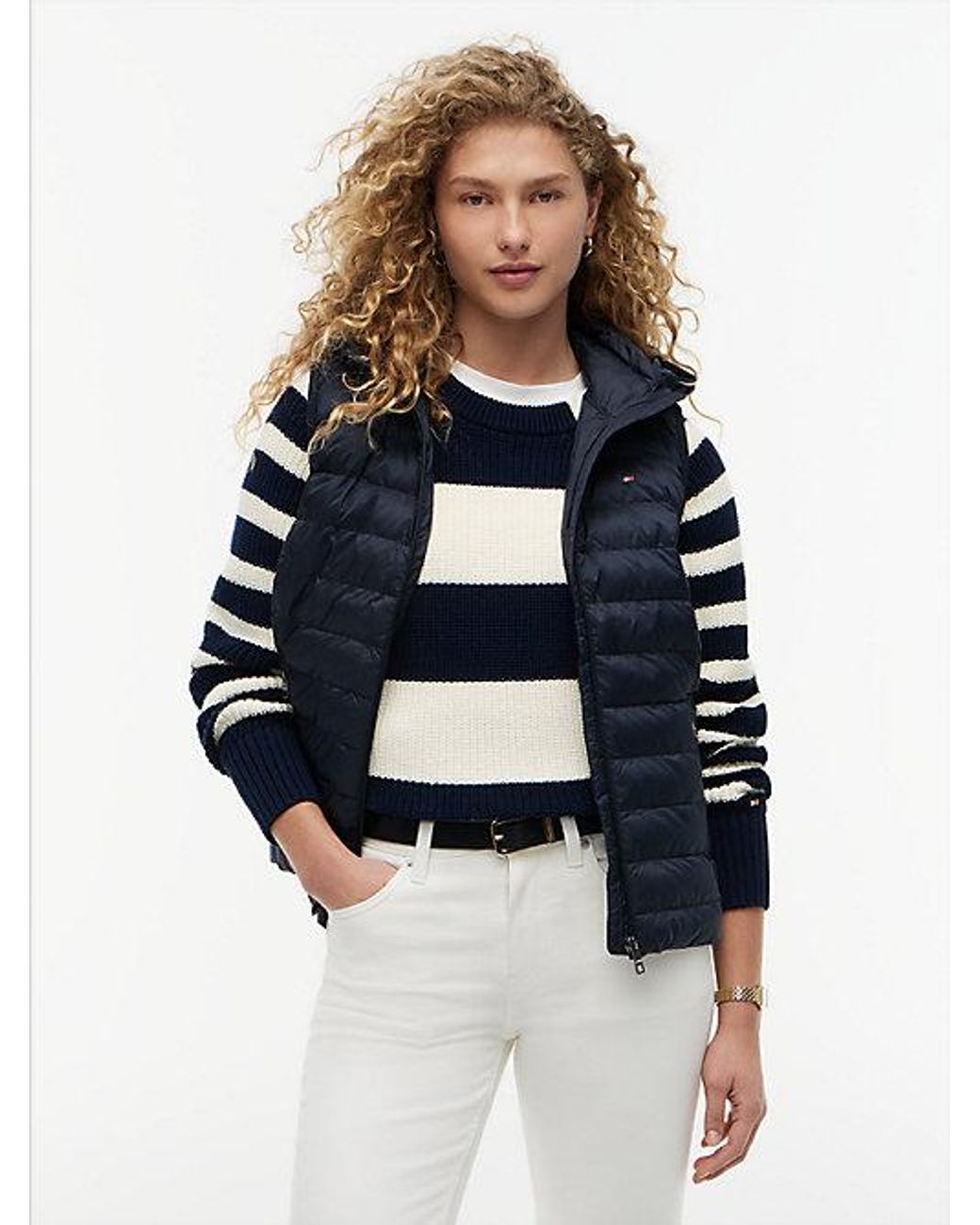 Tommy Hilfiger Blue Down-Filled Quilted Vest
