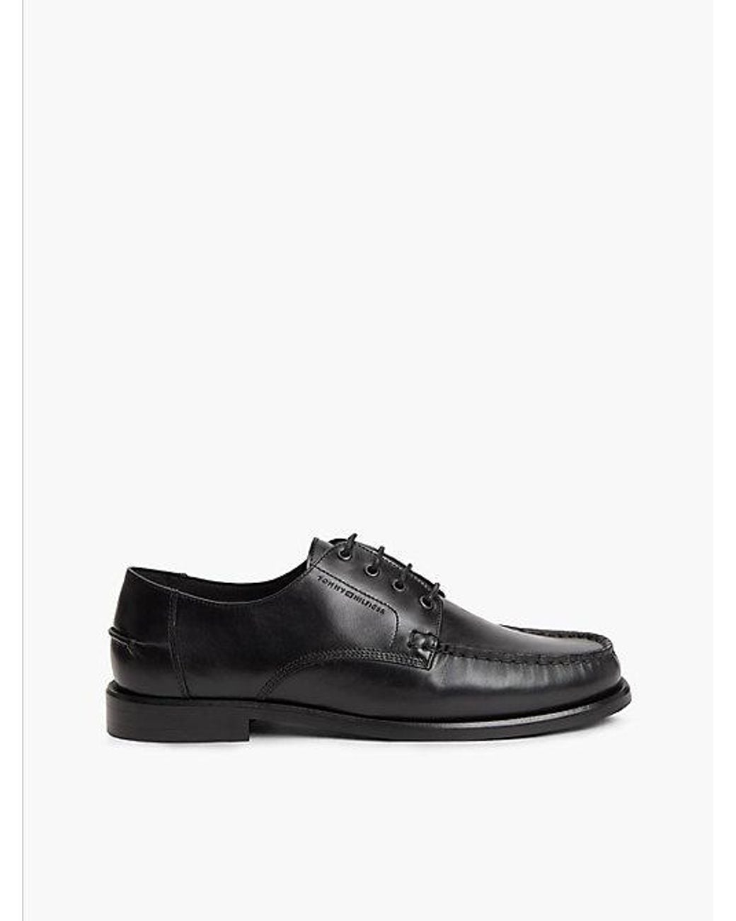 Tommy Hilfiger White New York Label Leather Lace Up Shoes for men