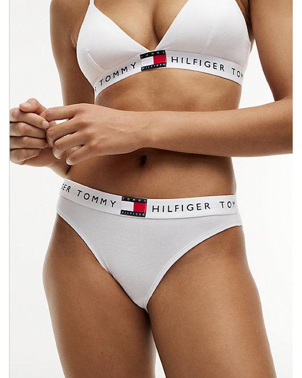 Tommy Hilfiger White Heritage Tonal Logo Waistband Briefs