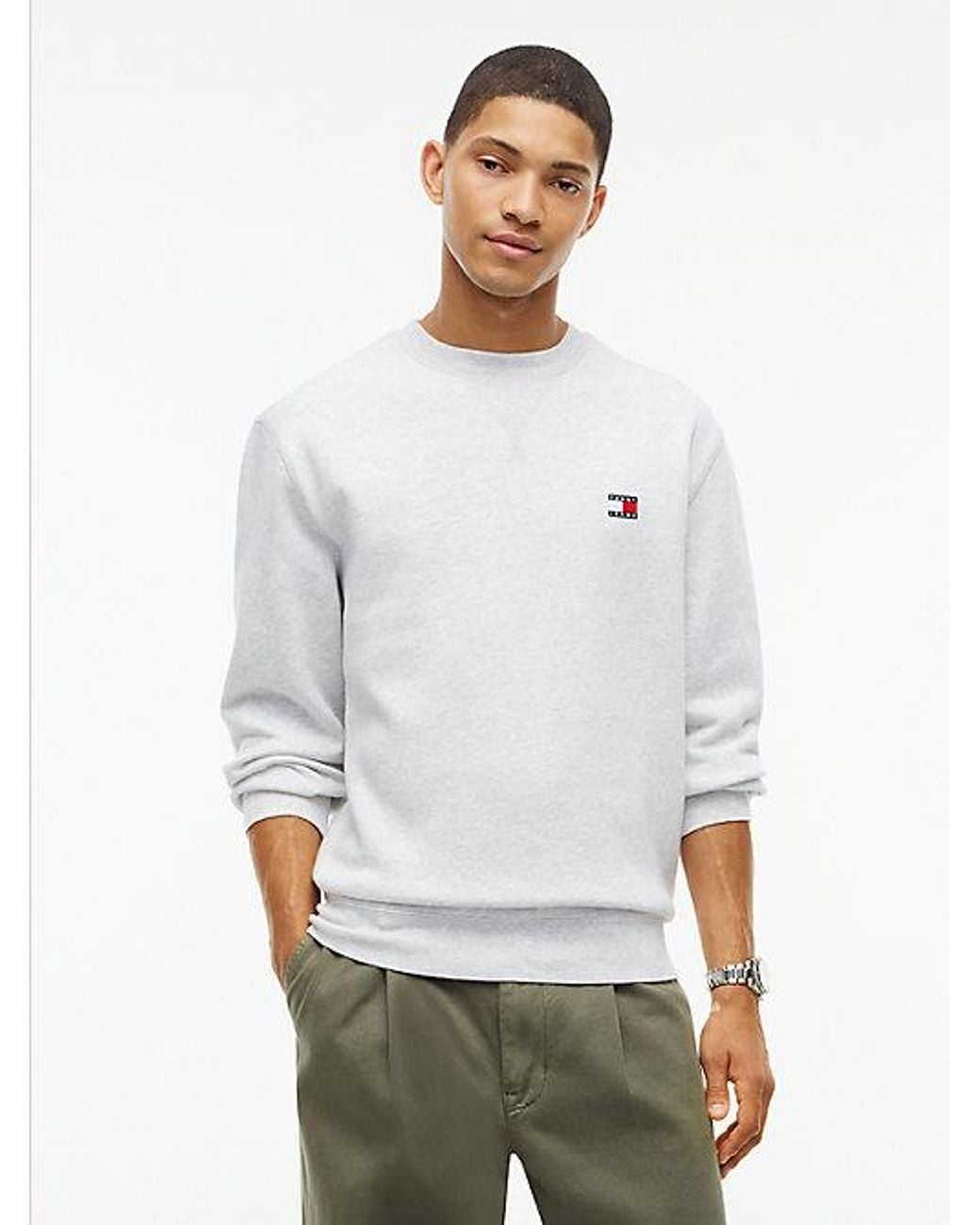 Tommy Hilfiger White Badge Fleece Crew Neck Sweatshirt for men
