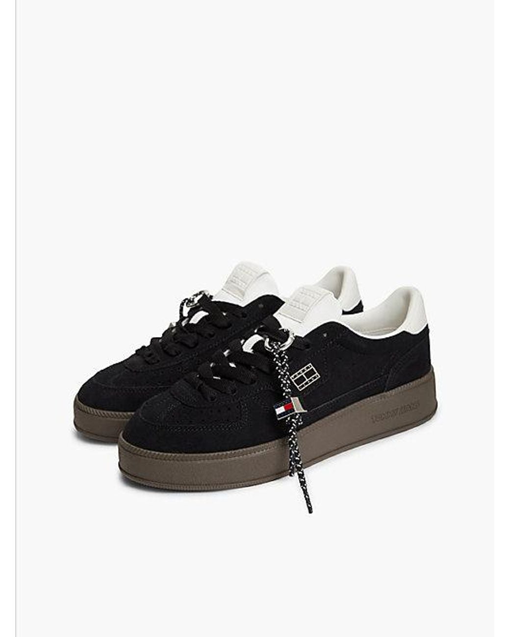 Tommy Hilfiger Black Tommy Jeans The Greenwich Suede Logo Charm Trainers