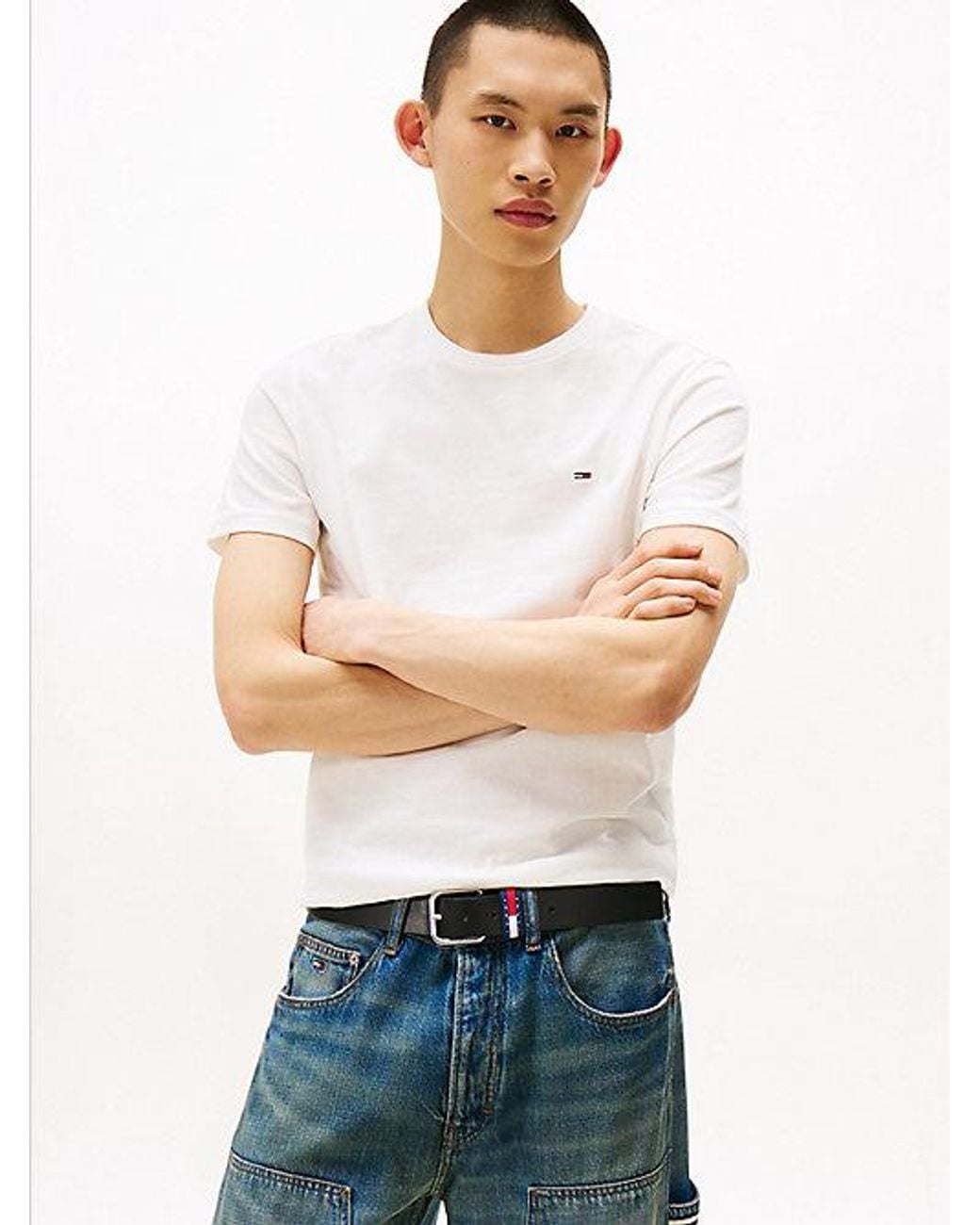 Tommy Hilfiger White Tommy Jeans 2 Pack Tommy Flag Extra Slim T-Shirts for men