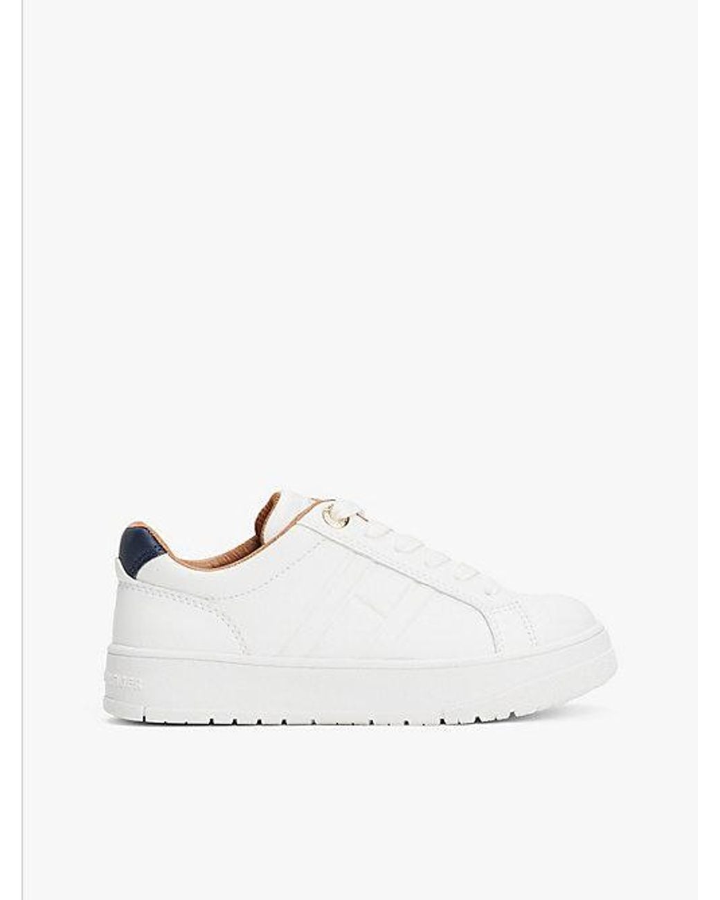 Tommy Hilfiger White Fine Cleat Lace Up Trainers