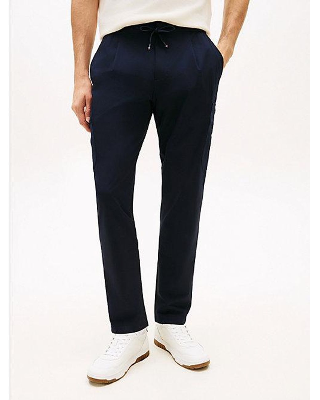 Tommy Hilfiger White Performance Harlem Packable Tapered Trousers for men
