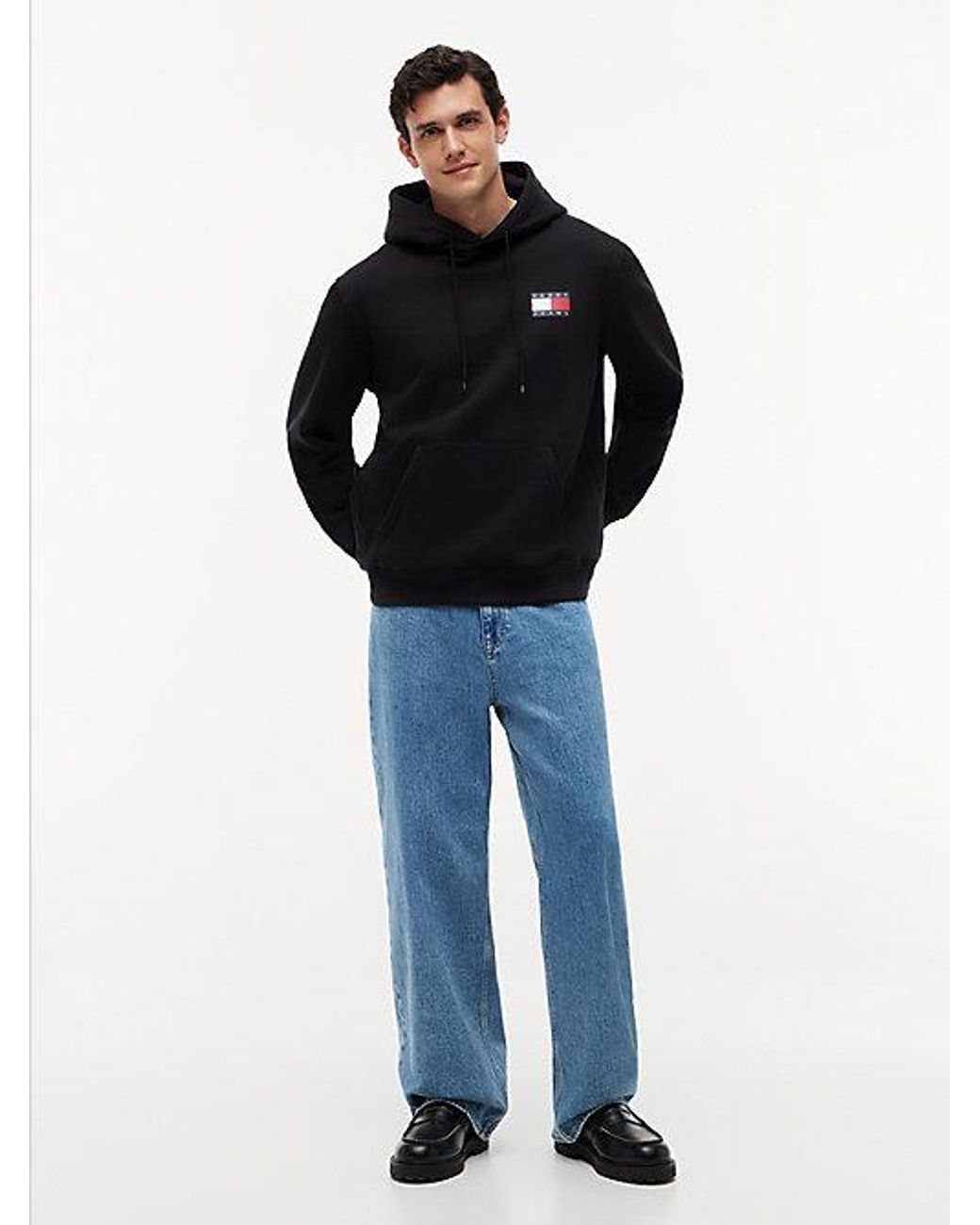 Tommy Hilfiger Blue Tommy Badge Terry Fleece Hoody for men