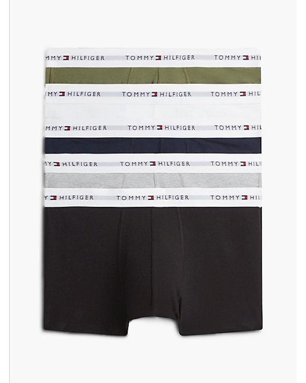 Tommy Hilfiger Gray 5 Pack Signature Logo Waistband Trunks for men