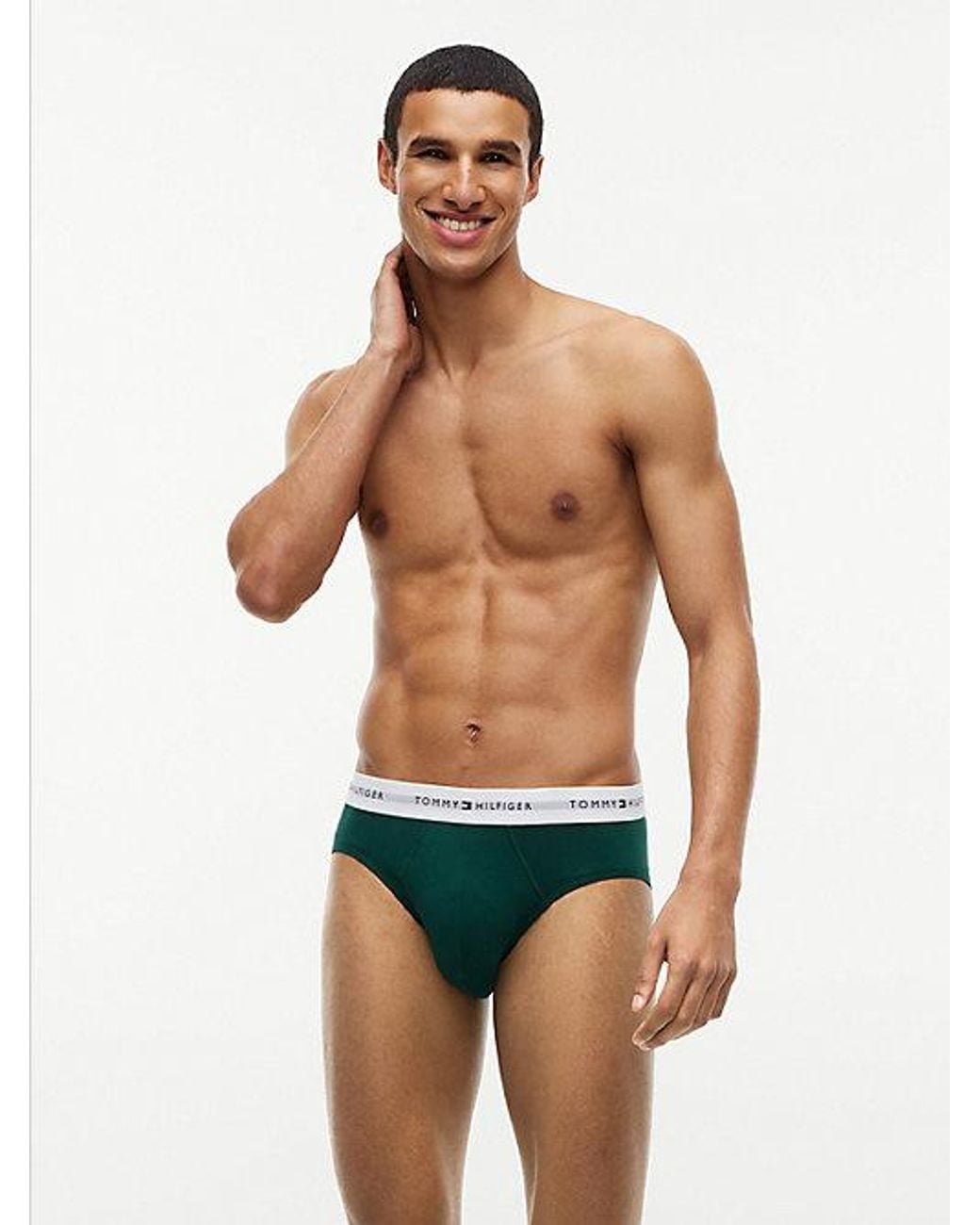 Tommy Hilfiger Blue 5 Pack Signature Repeat Logo Waistband Briefs for men