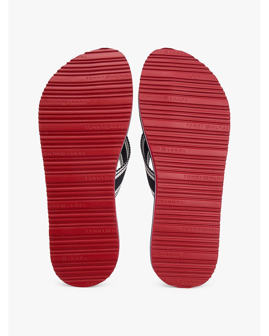 Tommy Hilfiger White Webbing Strap Signature Flip-Flops