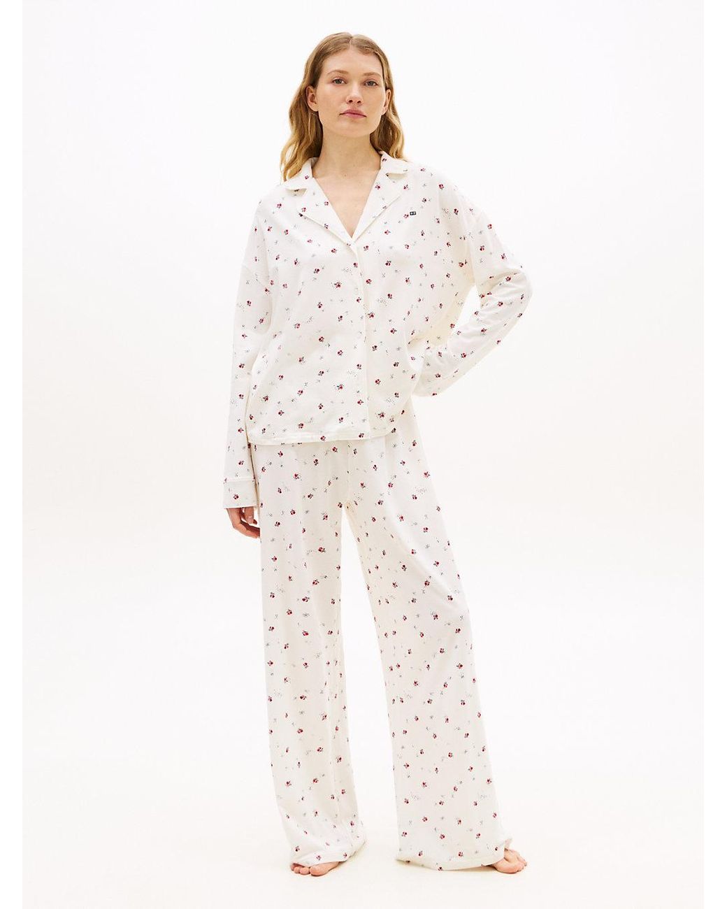 Tommy Hilfiger White Essential Print Pyjama Bottoms