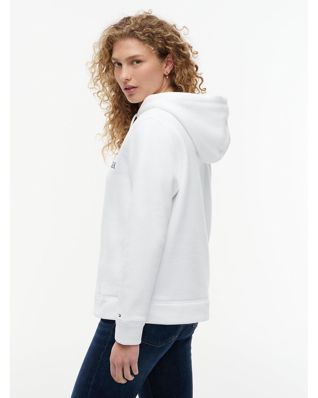 Tommy Hilfiger White Essential Logo Hoody