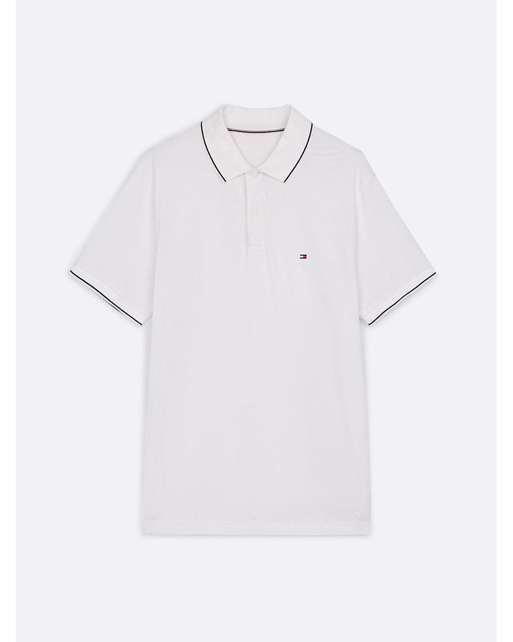 Tommy Hilfiger White Performance Regular Fit Quick Dry Polo Shirt for men