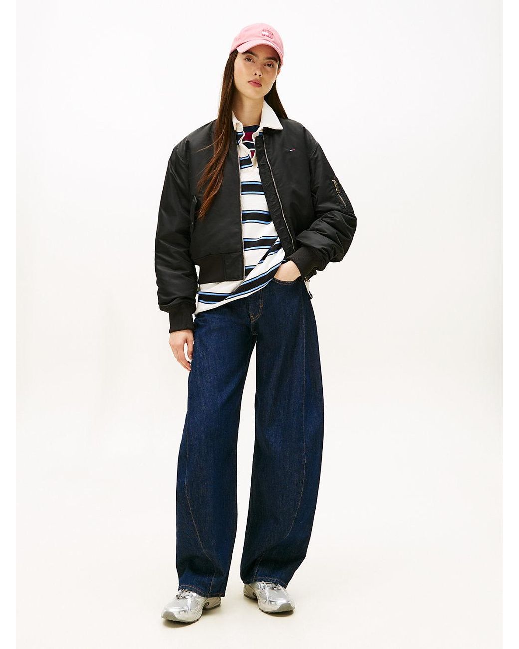 Tommy Hilfiger Black Sleeve Pocket Twill Bomber Jacket