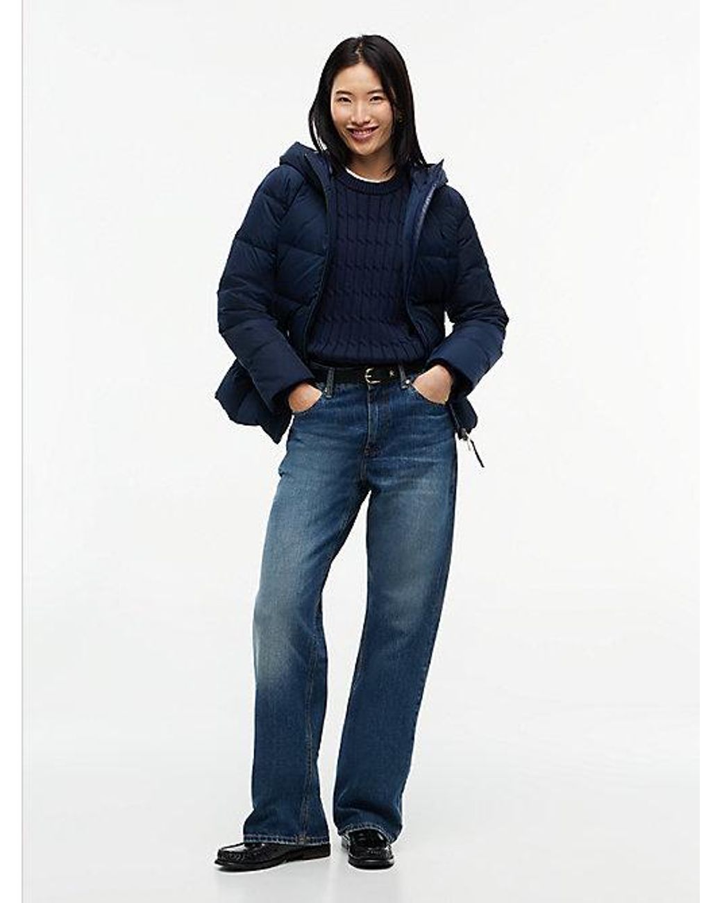Tommy Hilfiger Blue Slim Down Hooded Jacket