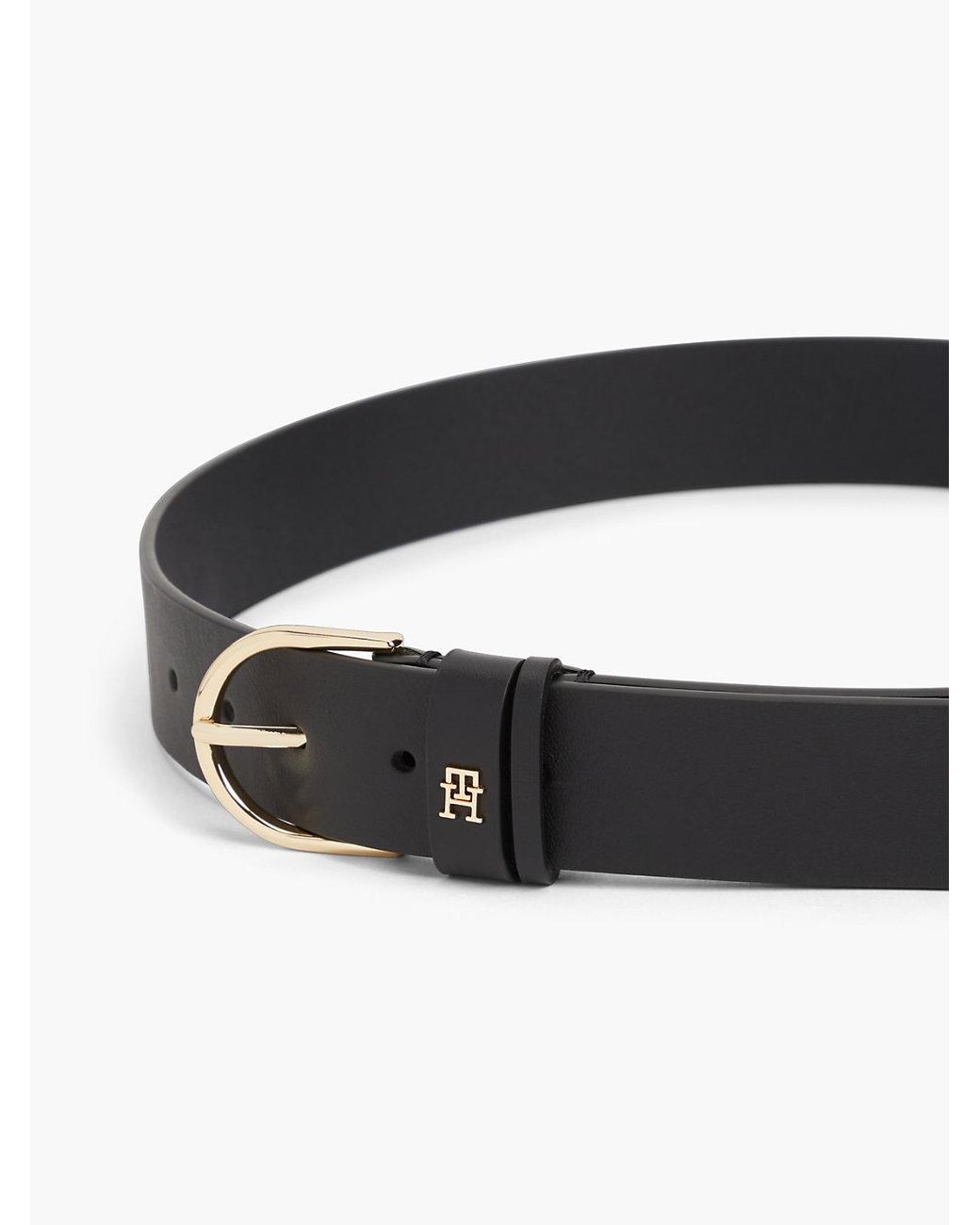 Tommy Hilfiger Black Essential Th Monogram Leather Belt