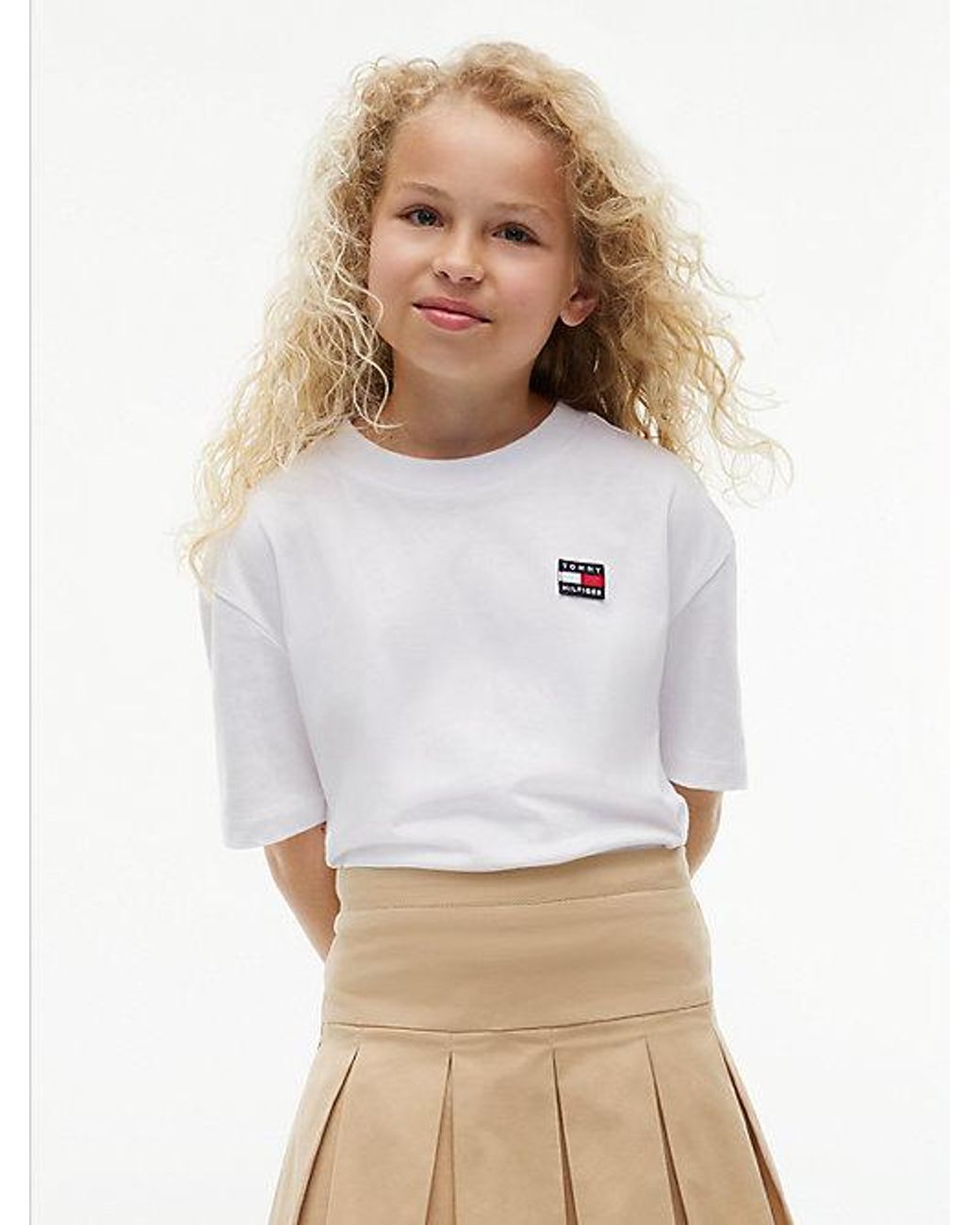 Tommy Hilfiger White Flag Logo Jersey T-Shirt