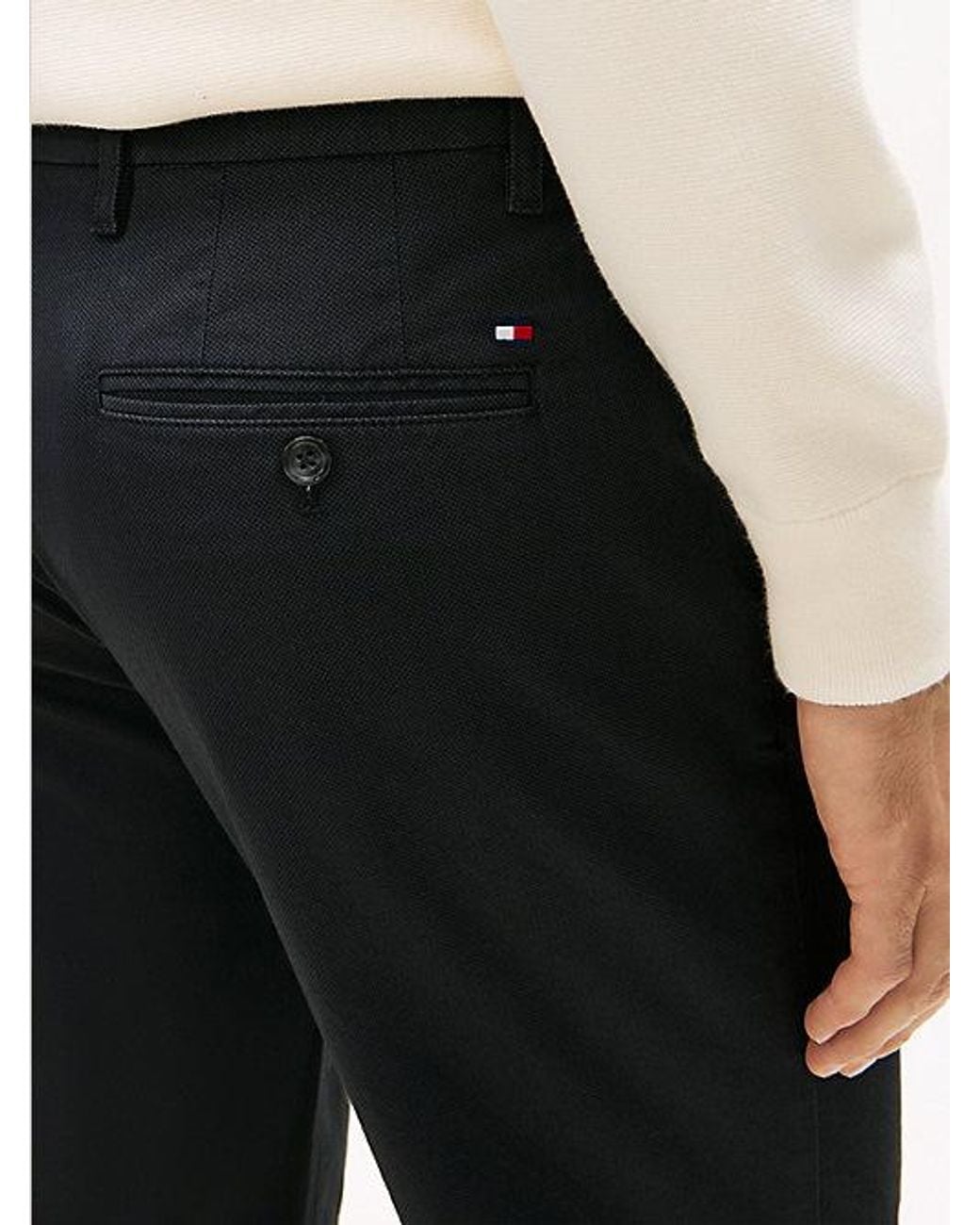 Tommy Hilfiger White Denton Micro Print Straight Leg Chinos for men