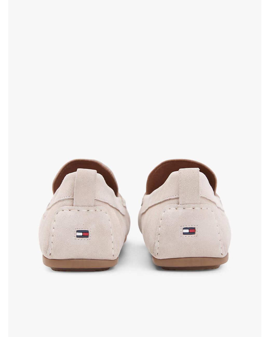 Tommy Hilfiger White Suede Cleat Driver Shoes for men